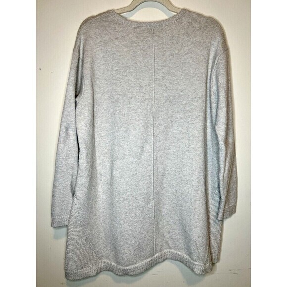 J. Jill Women’s Large Beige Soft Oversized Stretchy Long Knit Tunic Sweater - Picture 3 of 9